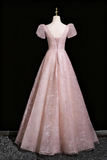 Elegant Prom Dress A Line V-neck Evening Gown Birthday Party Outfits HZ0319