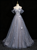 Shiny Prom Dress Off Shoulder Tulle Pleated Evening Gown Birthday Party Dress HZ0319