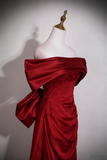 Elegant Prom Dress A Line Wine Red Off Shoulder Birthday Party Outfits Evening Gown HZ0319