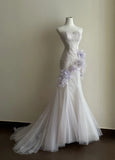 Elegant Prom Dress Sweetheart Tulle Pleated Mermaid Evening Dress Cocktail Dress HZ0319