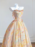 Colorful Prom Dress A Line Sweetheart Pleated Print Evening Dress Quinceanera Dress Ball Gown HZ0319