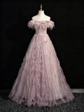 Beauty Prom Dress Off Shoulder Tulle Evening Dress Birthday Party Dress HZ0319