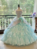 Stunning Prom Dress Strapless Pleated Ruffle Ball Gown Sweet 16 Dress Birthday Party Dress HZ0319