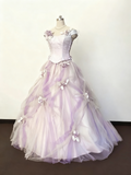 Beauty Prom Dress Crew Neck Tulle Quinceanera Dress Evening Dress Ball Gown HZ0319