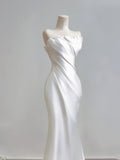Pretty Wedding Dress Strapless Pleated Mermaid Wedding Dress HZ0319