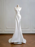 Pretty Wedding Dress Strapless Pleated Mermaid Wedding Dress HZ0319