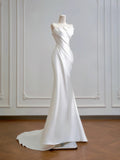 Pretty Wedding Dress Strapless Pleated Mermaid Wedding Dress HZ0319