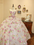 Charming Prom Dress Sweetheart Flower Ball Gown Evening Dress Quinceanera Dress HZ0319