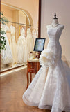 Stunning Wedding Dress Strapless Pleated Mermaid Wedding Dress HZ0319