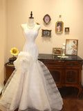 Stunning Wedding Dress Strapless Pleated Mermaid Wedding Dress HZ0319