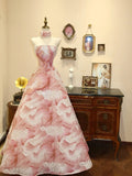 Stunning Prom Dress A Line Strapless Print Evening Dress Gala Dress HZ0319