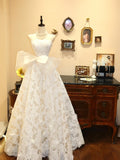 Elegant Wedding Dress A Line Strapless Bowknot Wedding Dress HZ0319