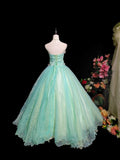 Beauty Prom Dress Strapless Tulle Flower Ball Gown Evening Dress Quinceanera Dress HZ0319