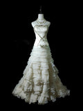 Elegant Wedding Dress A Line Strapless Tulle Tiered Wedding Dress HZ0319