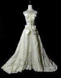 Retro Wedding Dress A Line Strapless Lace Wedding Dress HZ0319