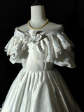 Retro Wedding Dress Off Shoulder Pleated Wedding Dress HZ0319