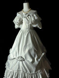 Retro Wedding Dress Off Shoulder Pleated Wedding Dress HZ0319
