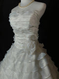 Retro Wedding Dress Strapless Tiered Wedding Dress HZ0319