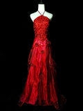Stunning Prom Dress A Line Halter Flower Evening Dress Birthday Party Dress Cocktail Dress HZ0319
