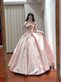 Stunning Prom Dress Light Pink Sweetheart Pleated Ball Gown Quinceanera Dress HZ0319