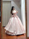 Stunning Prom Dress Light Pink Sweetheart Pleated Ball Gown Quinceanera Dress HZ0319
