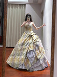 Pretty Prom Dress Strapless Tiered Ball Gown Birthday Party Dress Princess Dress HZ0319
