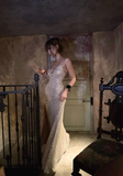 Shiny Prom Dress Spaghetti Straps Slit Long Evening Gown Cocktail Dress HZ0319