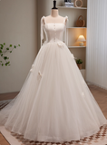 Elegant Wedding Dress Straps Tulle Pleated Wedding Dress HZ0319