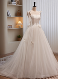 Elegant Wedding Dress Straps Tulle Pleated Wedding Dress HZ0319