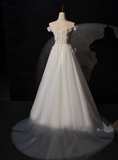 New Arrival Wedding Dress Off Shoulder Flower Tulle Wedding Dress HZ0319