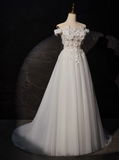 New Arrival Wedding Dress Off Shoulder Flower Tulle Wedding Dress HZ0319