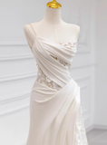 Elegant Wedding Dress One Shoulder Pleated Tulle Wedding Dress HZ0319