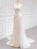 Elegant Wedding Dress One Shoulder Pleated Tulle Wedding Dress HZ0319