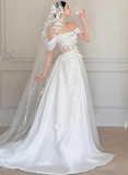 Stunning Wedding Dress Off Shoulder Floral Pleated Wedding Dress HZ0319