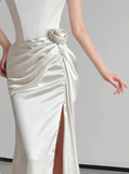 Popular Wedding Dress Strapless Pleated Slit Wedding Dress HZ0319