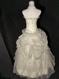 Retro Wedding Dress Strapless Ruffle Tulle Pleated Wedding Dress HZ0319