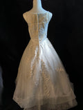 Retro Wedding Dress Crew Neck Tulle Wedding Dress HZ0319