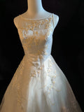 Retro Wedding Dress Crew Neck Tulle Wedding Dress HZ0319