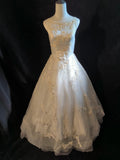 Retro Wedding Dress Crew Neck Tulle Wedding Dress HZ0319