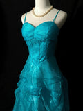 New Arrival Prom Dress A Line Spaghetti Straps Tulle Birthday Party Dress Evening Dress HZ0319