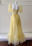 Beauty Prom Dress Square Neck Pleated Ruffle Evening Dress Gala Dress HZ0319
