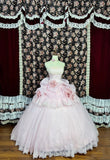 Sweet Prom Dress Strapless Pleated Ball Gown Evening Dress Quinceanera Dress HZ0319