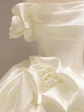 New Arrival Wedding Dress Off Shoulder Pleated Rose Wedding Dress HZ0319