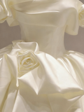New Arrival Wedding Dress Off Shoulder Pleated Rose Wedding Dress HZ0319