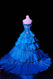 Gorgeous Prom Dress Strapless Pleated Evening Dress Ball Gown Quinceanera Dress HZ0319