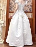 Newest Wedding Dress Crew Neck Pleated Wedding Dress HZ0319