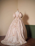 Vintage Wedding Dress V-neck Pleated Lace Wedding Dress HZ0319