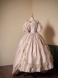 Vintage Wedding Dress V-neck Pleated Lace Wedding Dress HZ0319