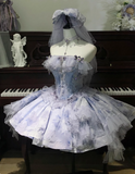 New Arrival Homecoming Dress Strapless Tulle Short Prom Dress Birthday Party Dress HZ0319