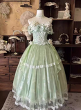 Newest Prom Dress Off Shoulder Tulle Pleated Evening Gown Sweet 16 Dress Ball Gown HZ0319